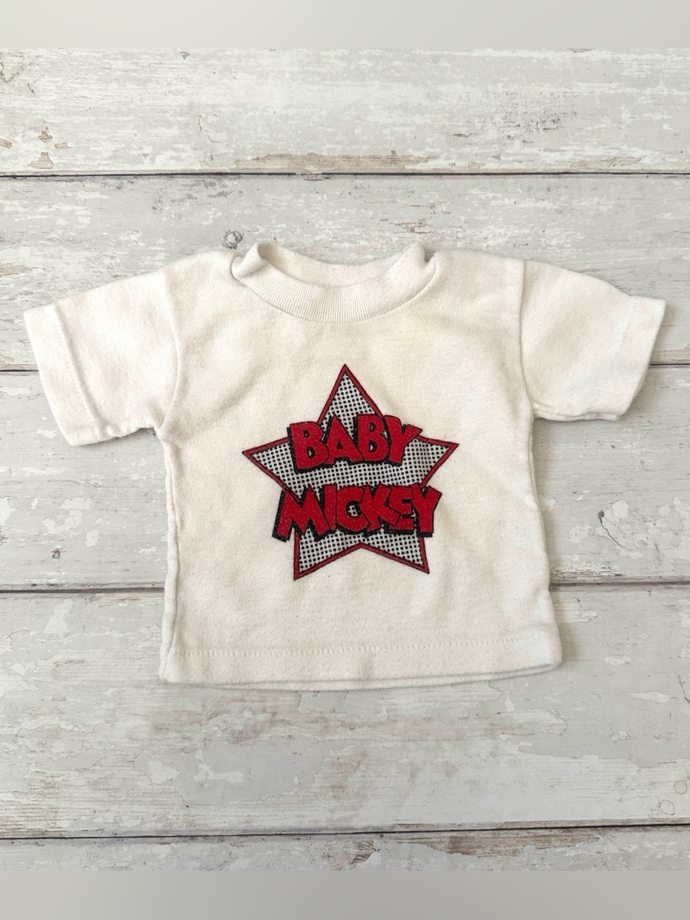 Vintage Disney 6-9m Baby Mickey Shirt White Short Sleeves 6m 9m Infant